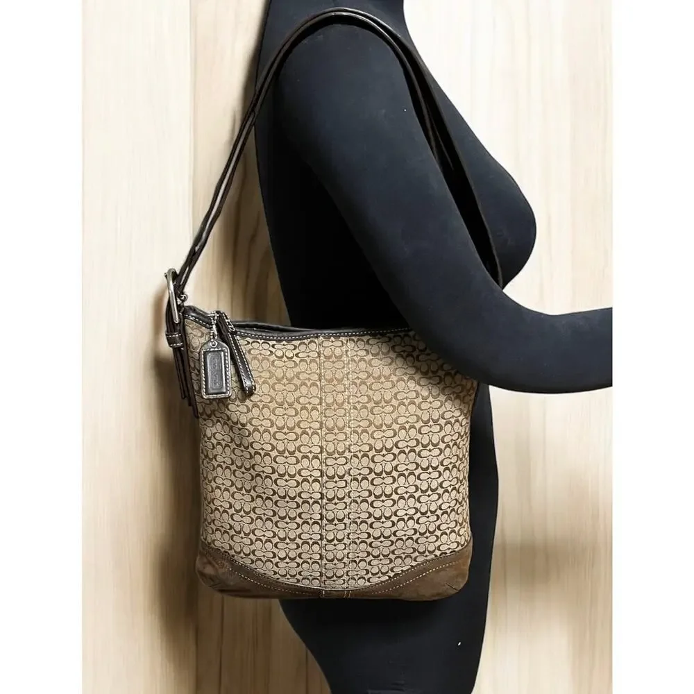 Y2K Coach F10944 Mini Signature Duffle Bag & Wristlet